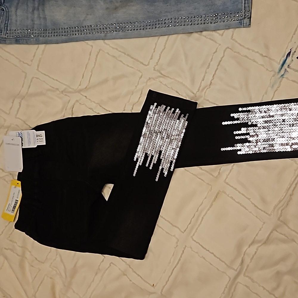 Kids black pants - soft black jeans with a stretchy waistband size 6